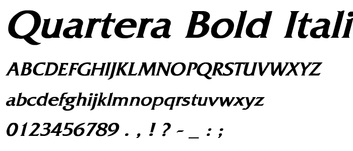 Quartera Bold Italic font